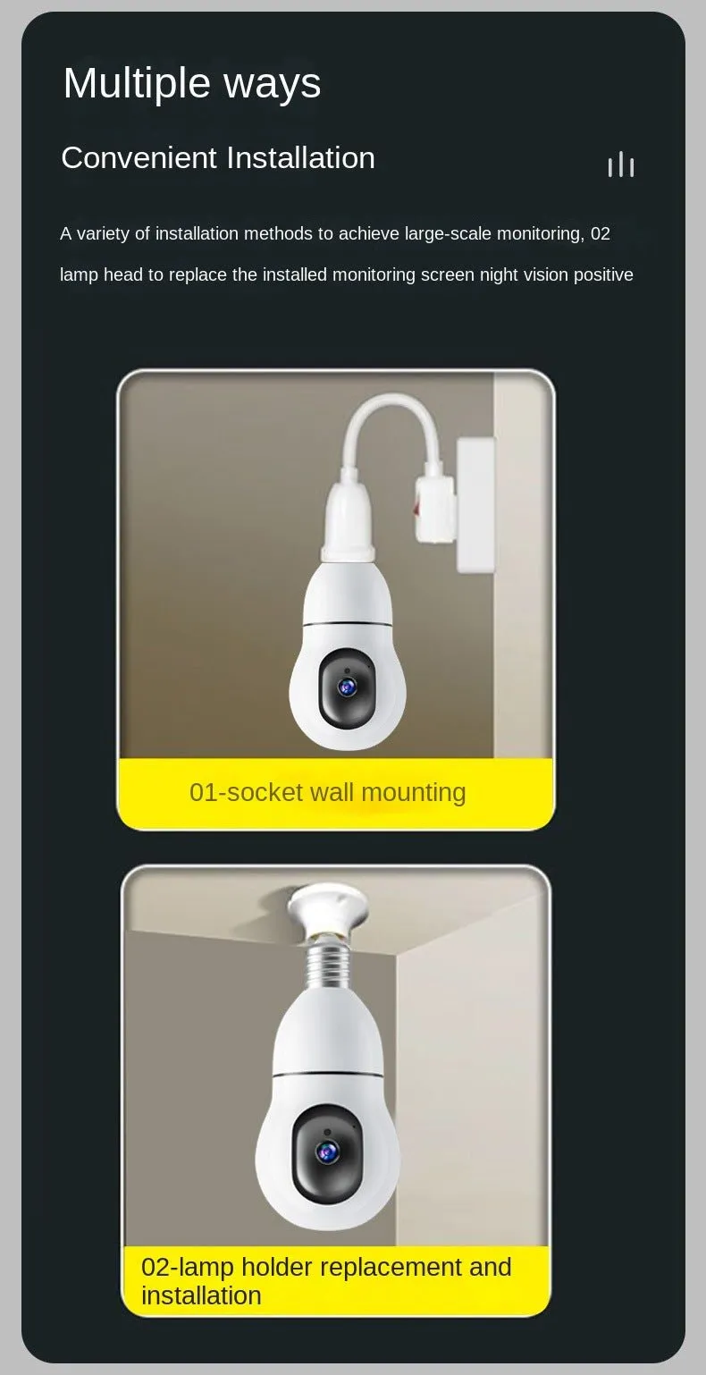 CRONY Y25-1080P light bulb IP Camera dual frequency 2.4g 5g network two-way voice automatic tracking