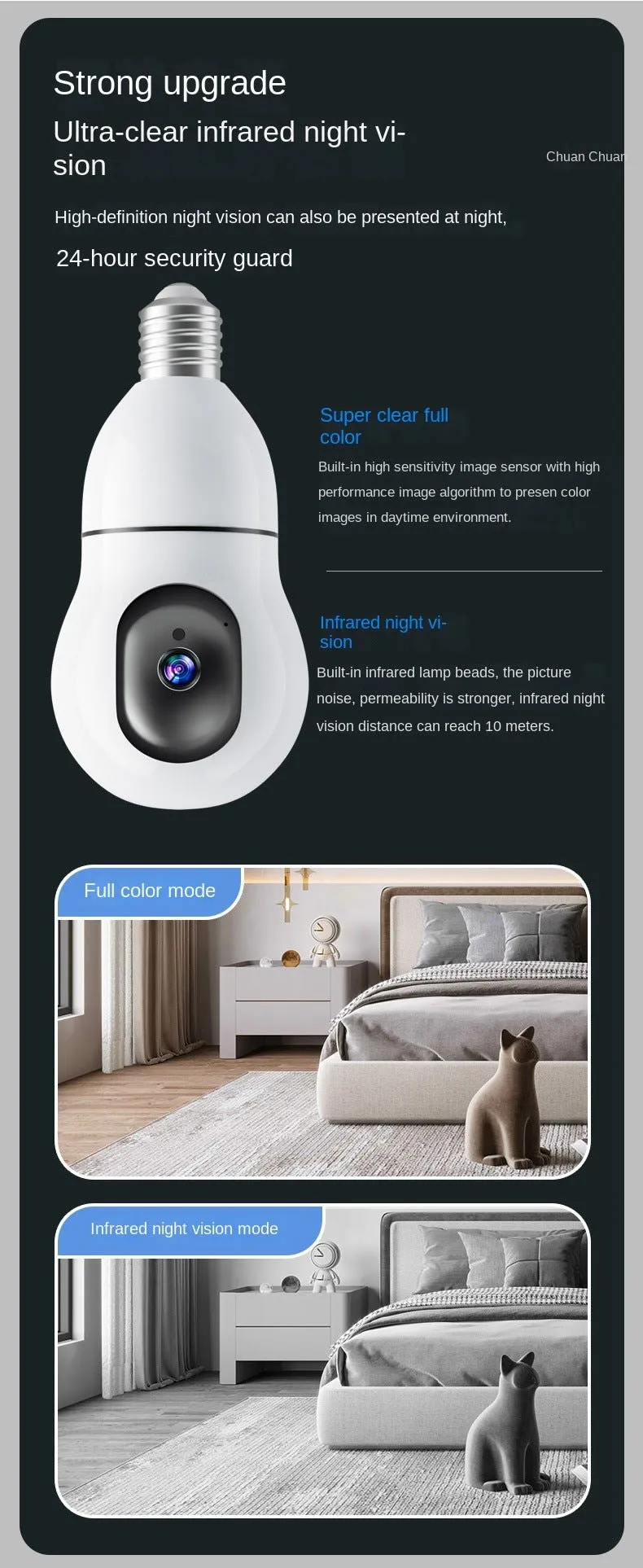 CRONY Y25-1080P light bulb IP Camera dual frequency 2.4g 5g network two-way voice automatic tracking