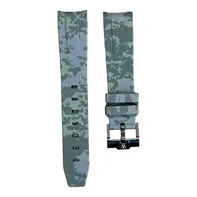 Curved Digital Camo Rubber Strap - Grey