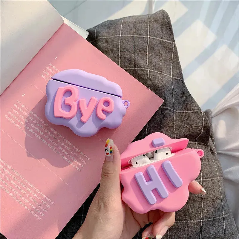 Cute Cartoon Lettered Airpod Earphone Silicone Protective Case