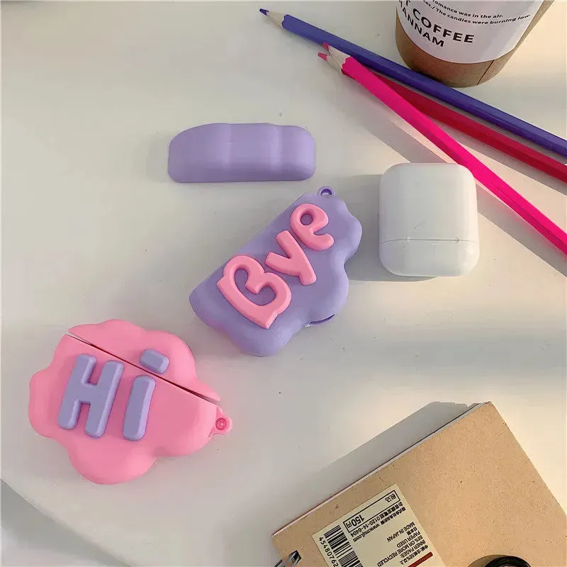 Cute Cartoon Lettered Airpod Earphone Silicone Protective Case