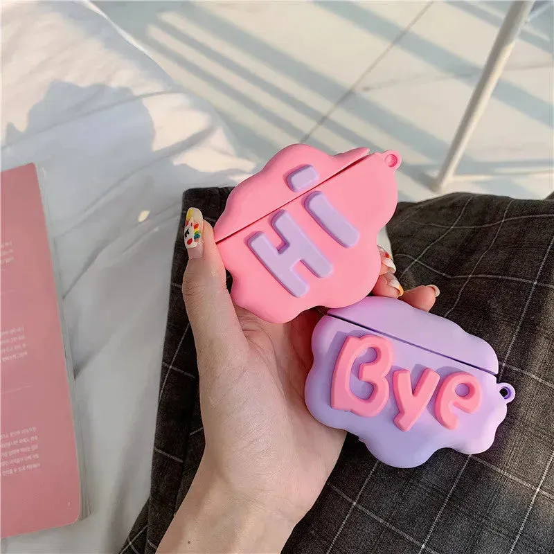 Cute Cartoon Lettered Airpod Earphone Silicone Protective Case