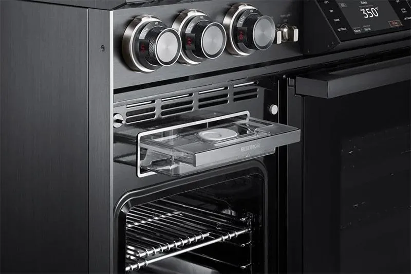 Dacor - 6.6 cu. ft  Dual Fuel Range in Black Stainless - DOP48M96DLM