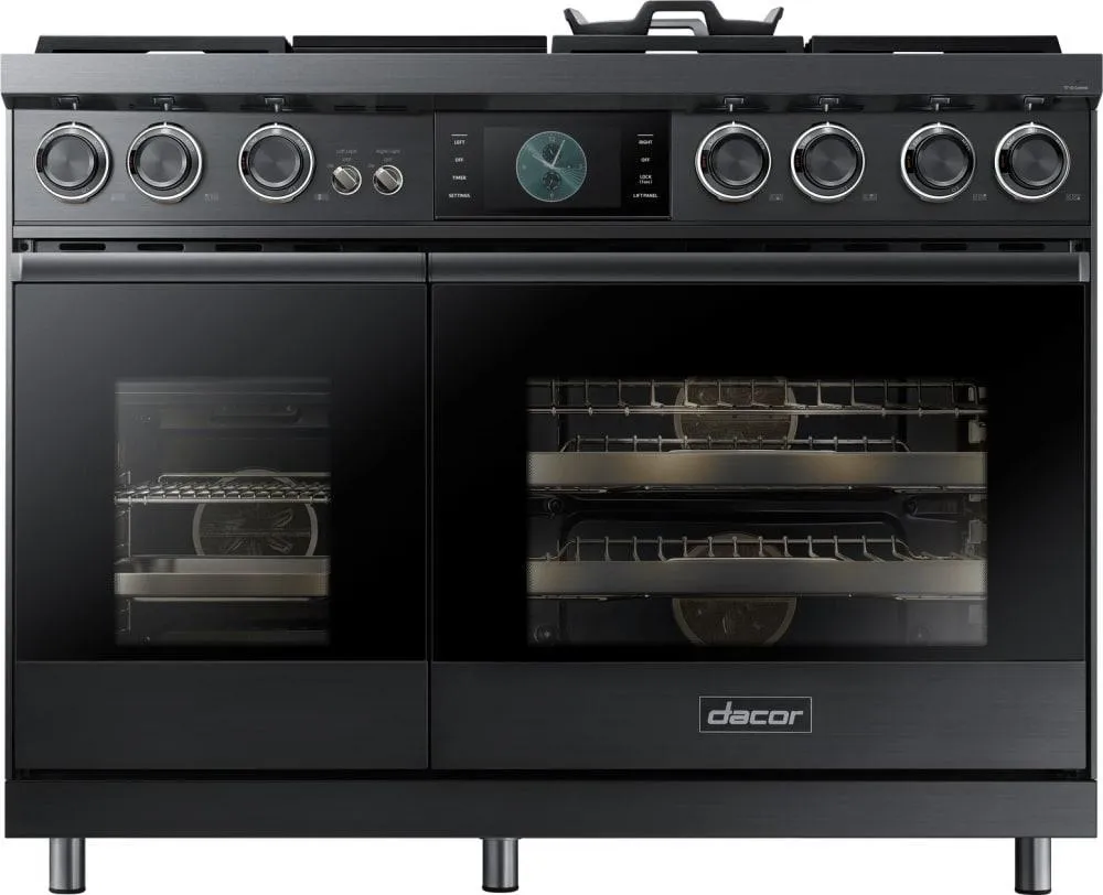 Dacor - 6.6 cu. ft  Dual Fuel Range in Black Stainless - DOP48M96DLM