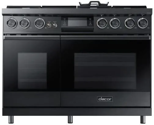 Dacor - 6.6 cu. ft  Dual Fuel Range in Black Stainless - DOP48M96DLM