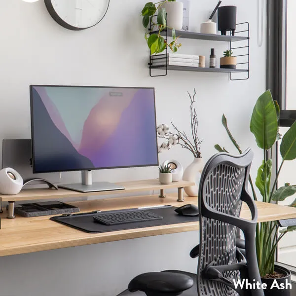 Desky Dual Hardwood Standing Desk With Drawer