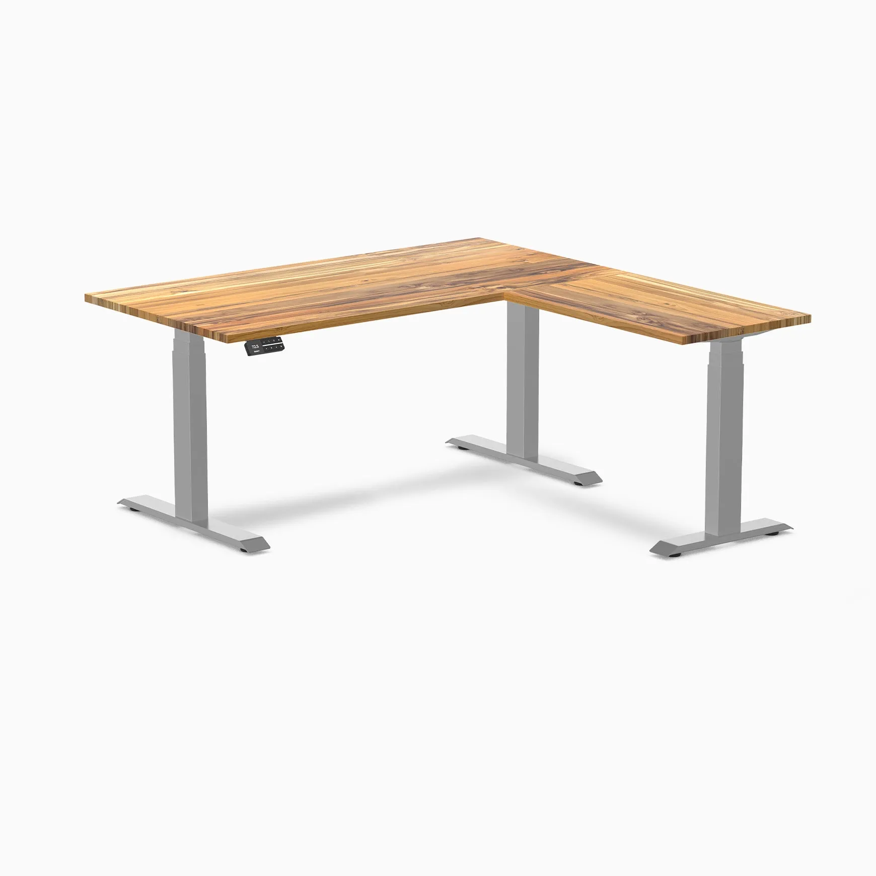 Desky Hardwood L-Shape Sit Stand Desk