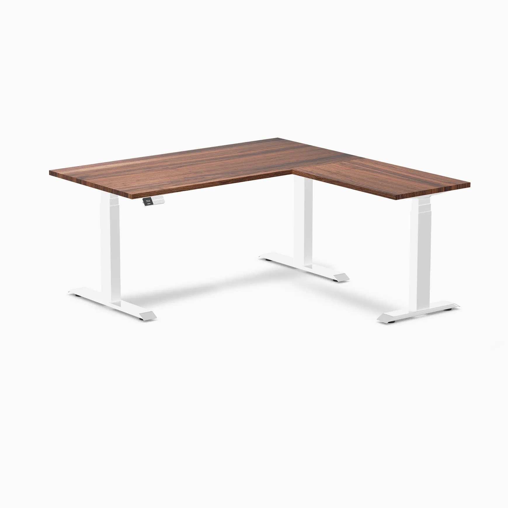 Desky Hardwood L-Shape Sit Stand Desk