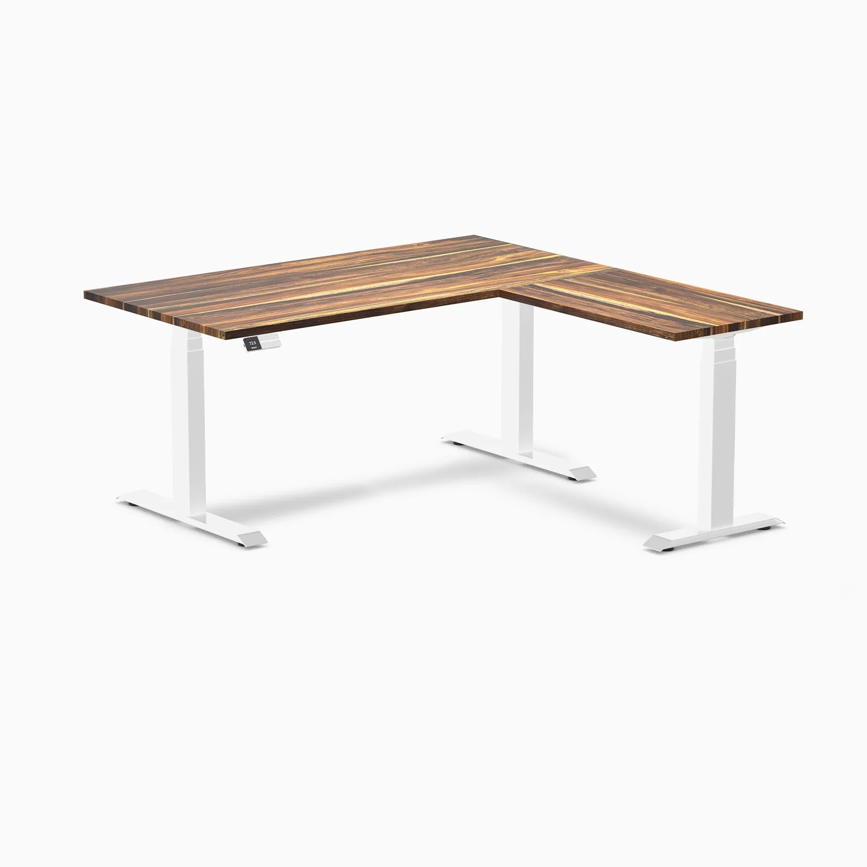 Desky Hardwood L-Shape Sit Stand Desk