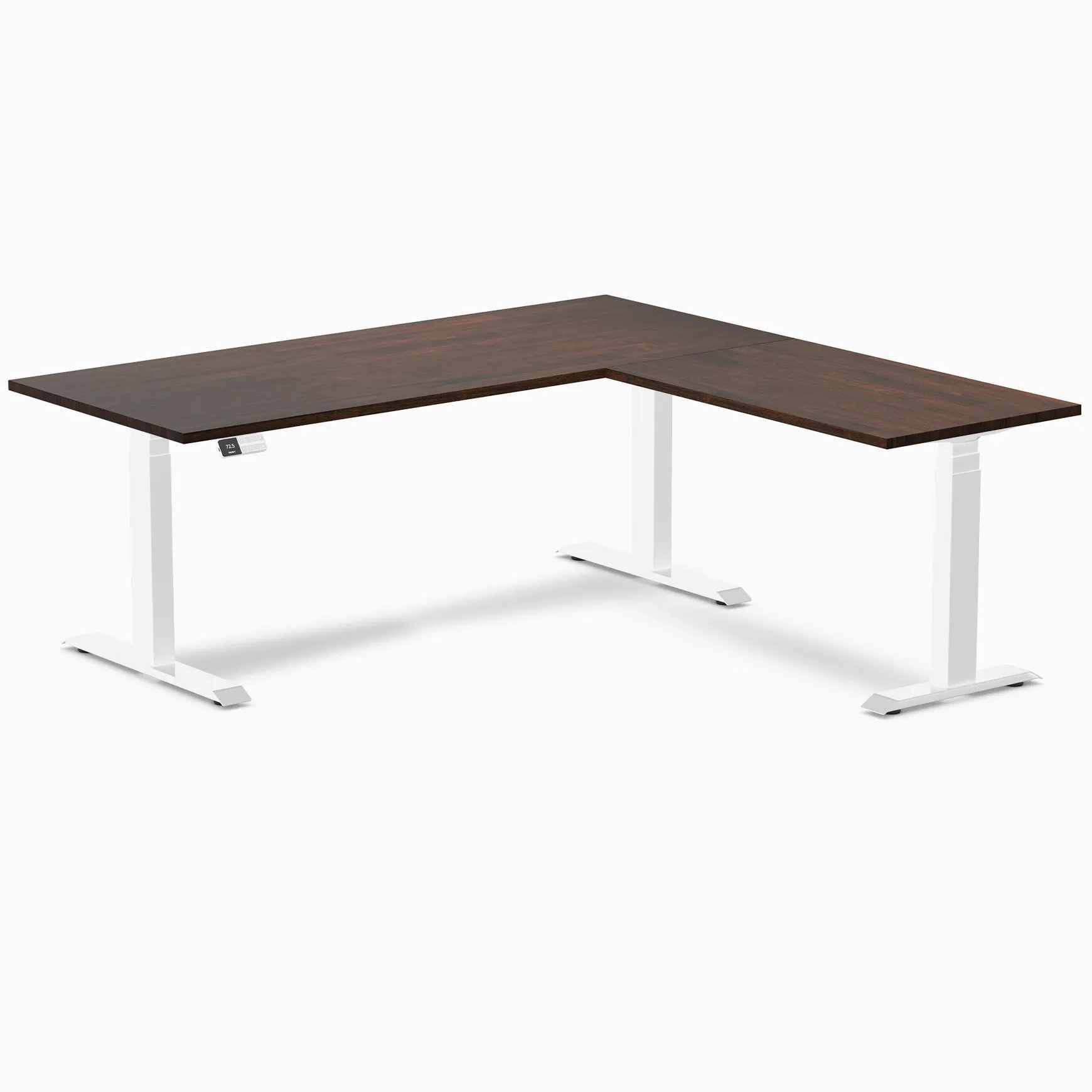 Desky Rubberwood L-Shape Sit Stand Desk