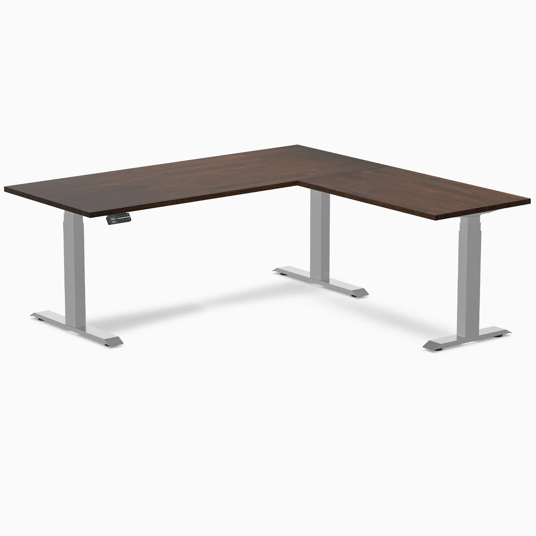 Desky Rubberwood L-Shape Sit Stand Desk