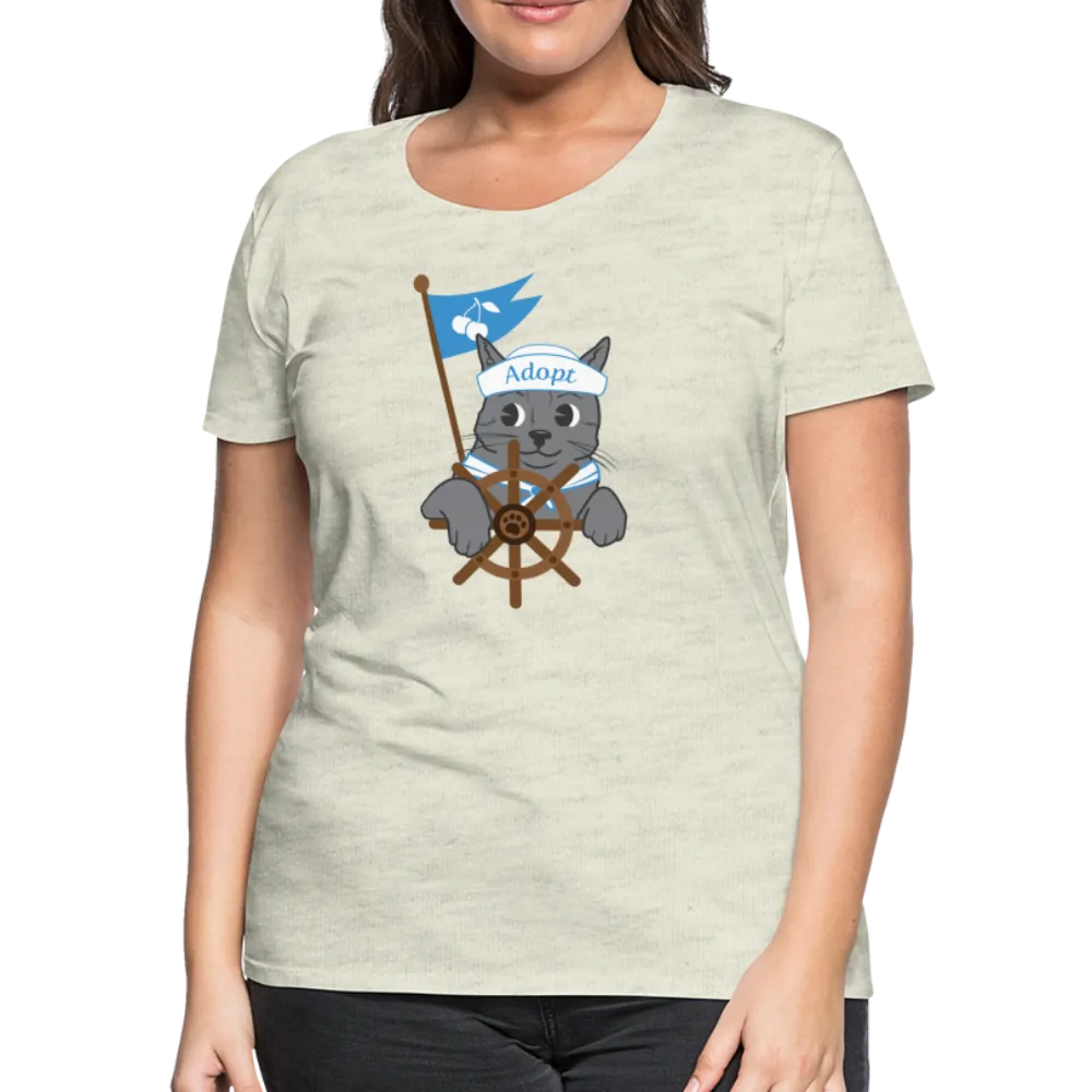 Door County Sailor Cat Contoured Premium T-Shirt