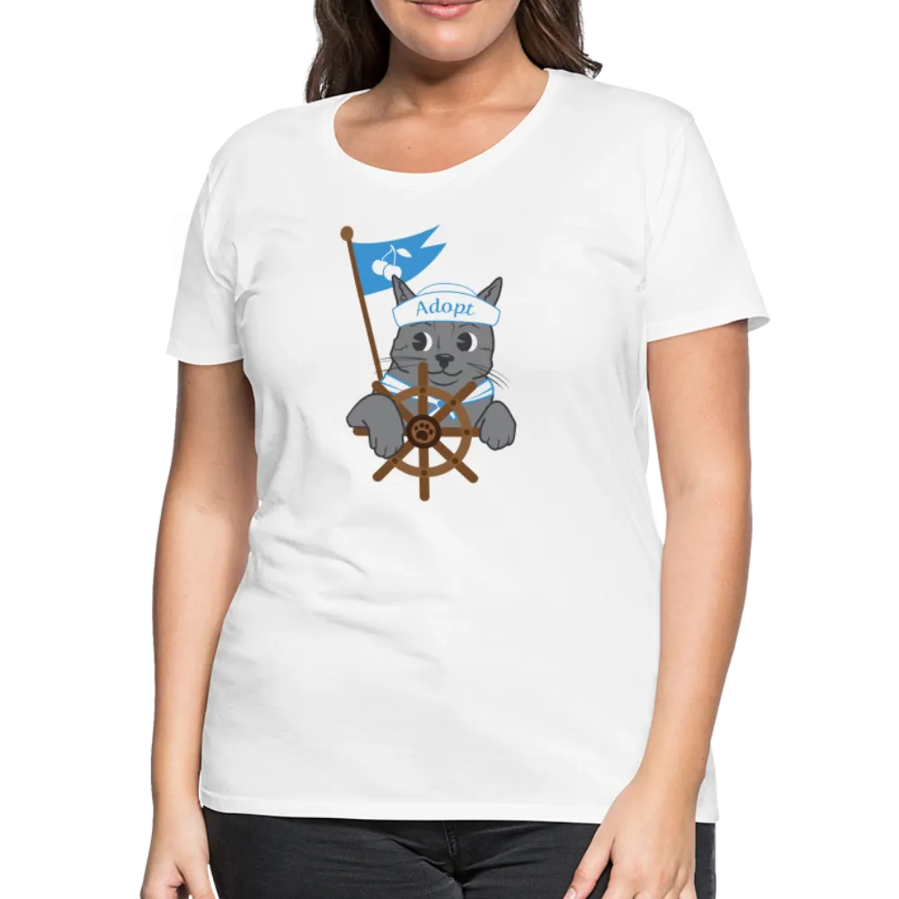 Door County Sailor Cat Contoured Premium T-Shirt