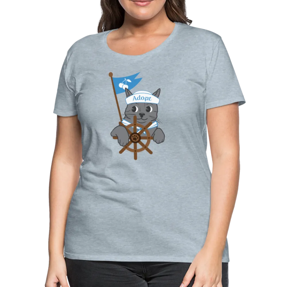 Door County Sailor Cat Contoured Premium T-Shirt