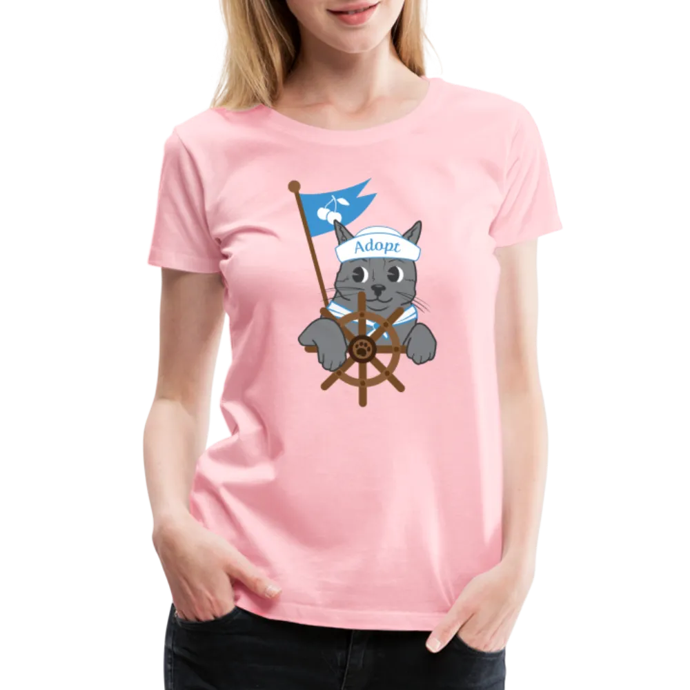 Door County Sailor Cat Contoured Premium T-Shirt