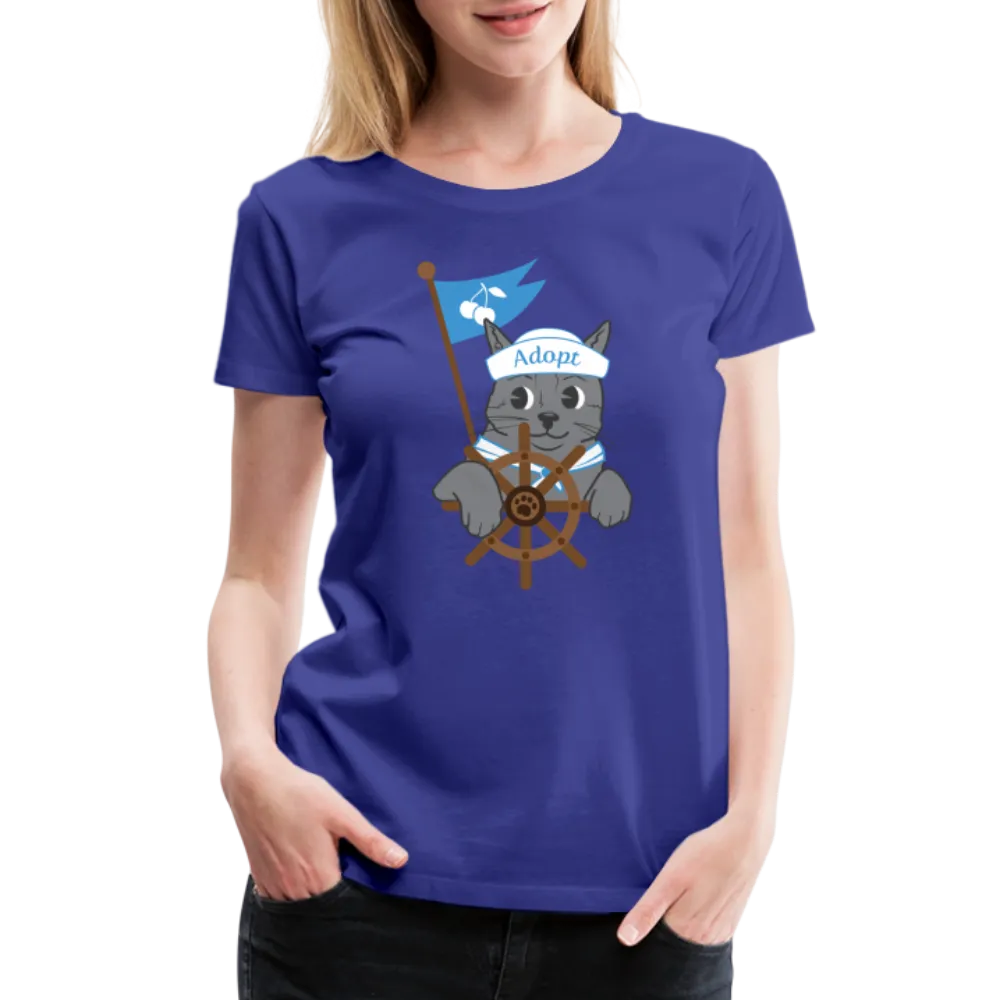 Door County Sailor Cat Contoured Premium T-Shirt