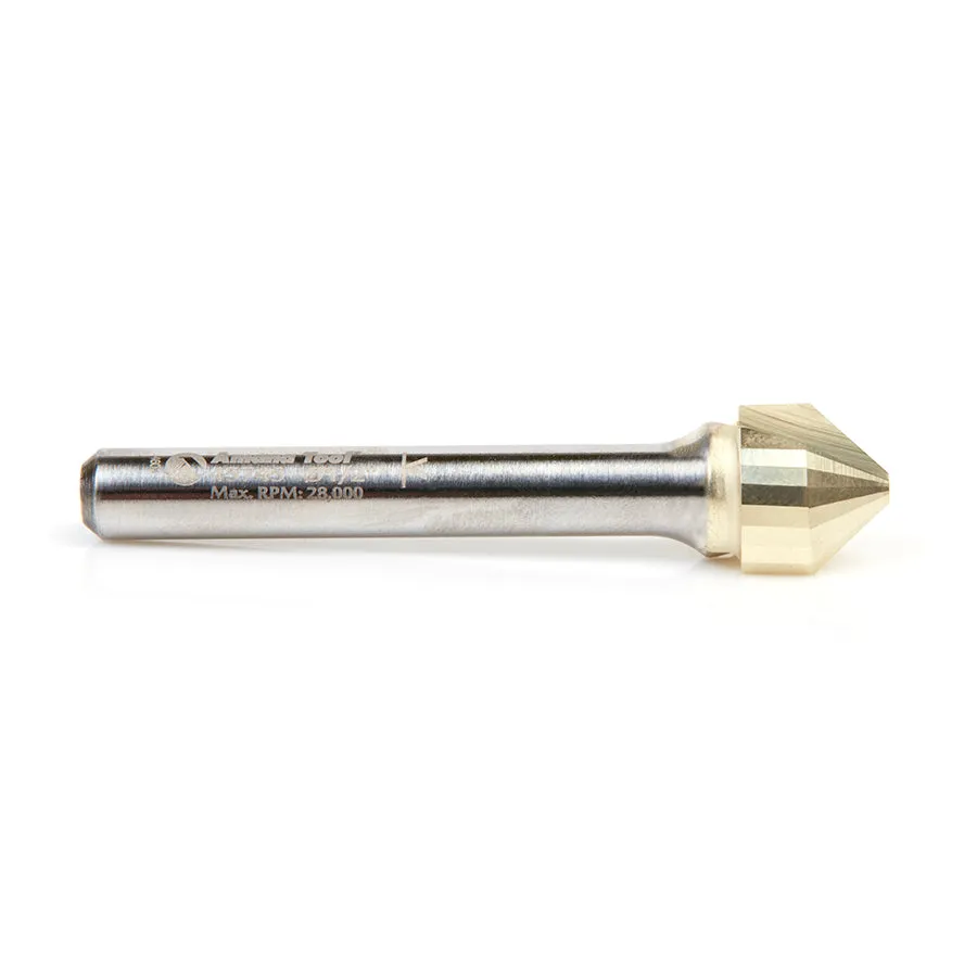 Double Edge Folding V-Groove (ACM) Router Bit | 90°x 0.090 Tip x 1⁄2 Dia x 3⁄8 x 1⁄4" Shank | 45745 | 738685457450