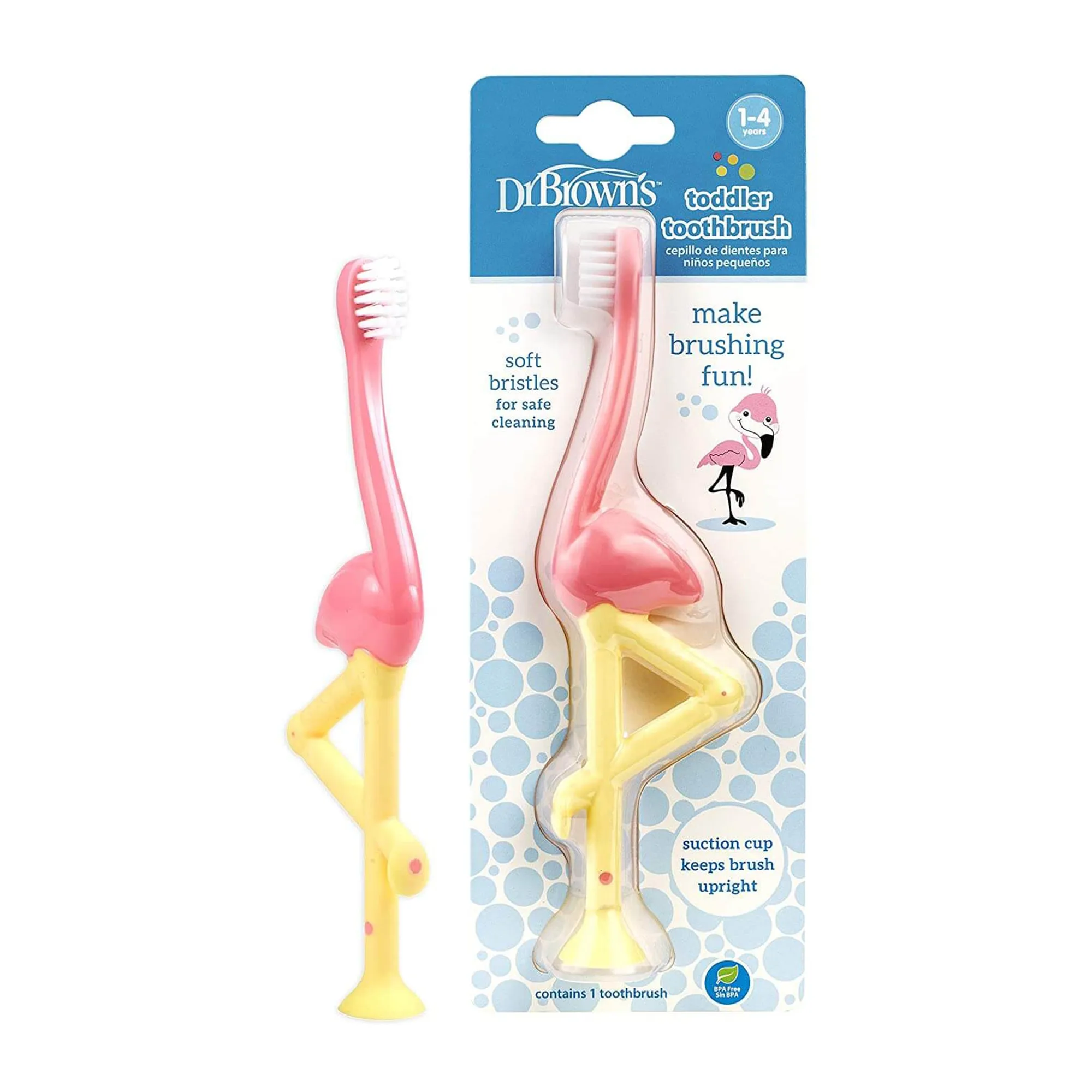 Dr. Brown'S Toddler Toothbrush Flamingo 1Y to 4Y