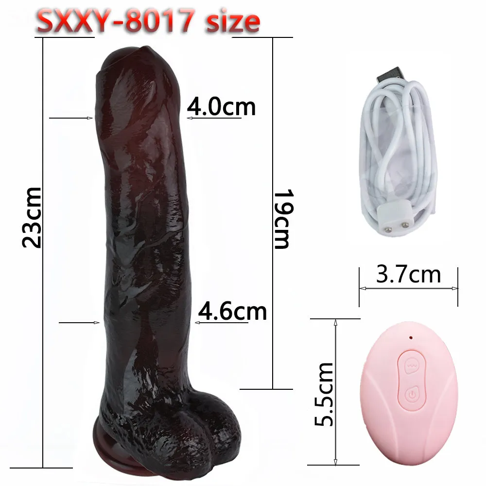 Ebony Dildo Thrusting Prostate Massager Sex Toy - Remote Control Reaslitic Anal Dildos Sexshop