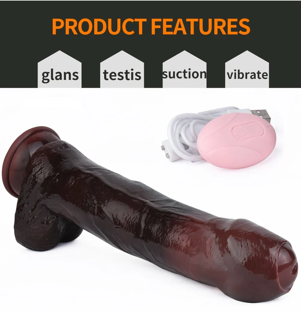 Ebony Dildo Thrusting Prostate Massager Sex Toy - Remote Control Reaslitic Anal Dildos Sexshop