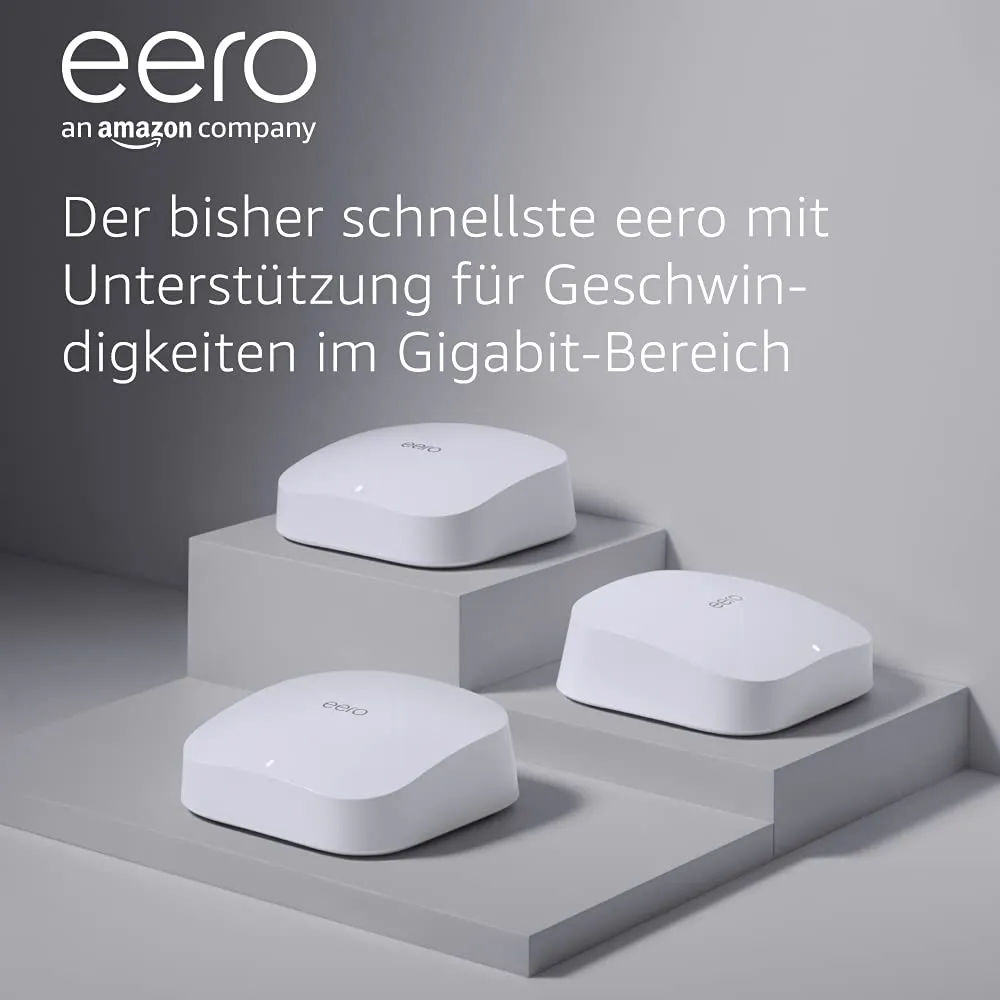 eero Pro 6 3er-Set (Wi-Fi 6, Tri-Band, ZigBee Hub)