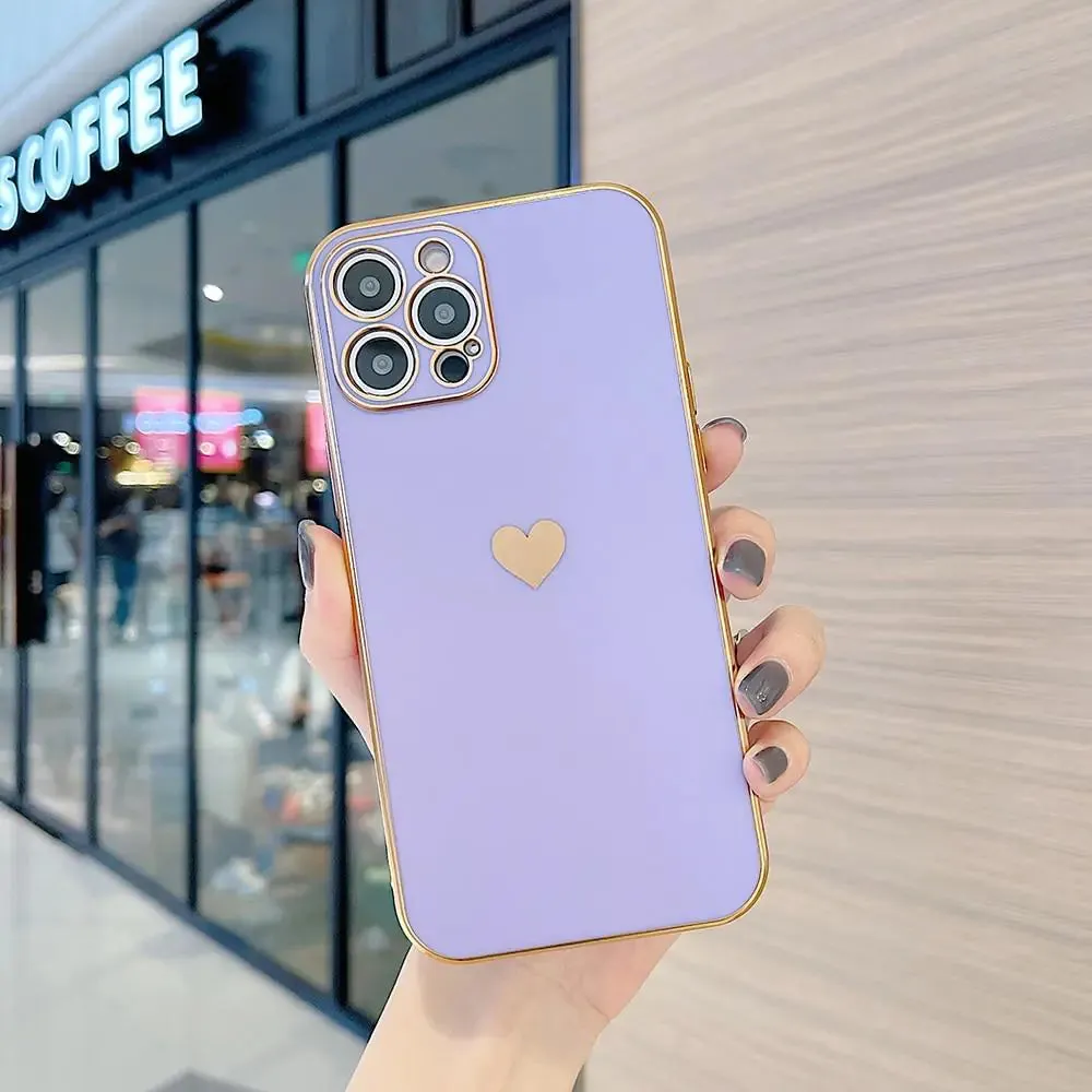 Electroplated Phone Heart Case