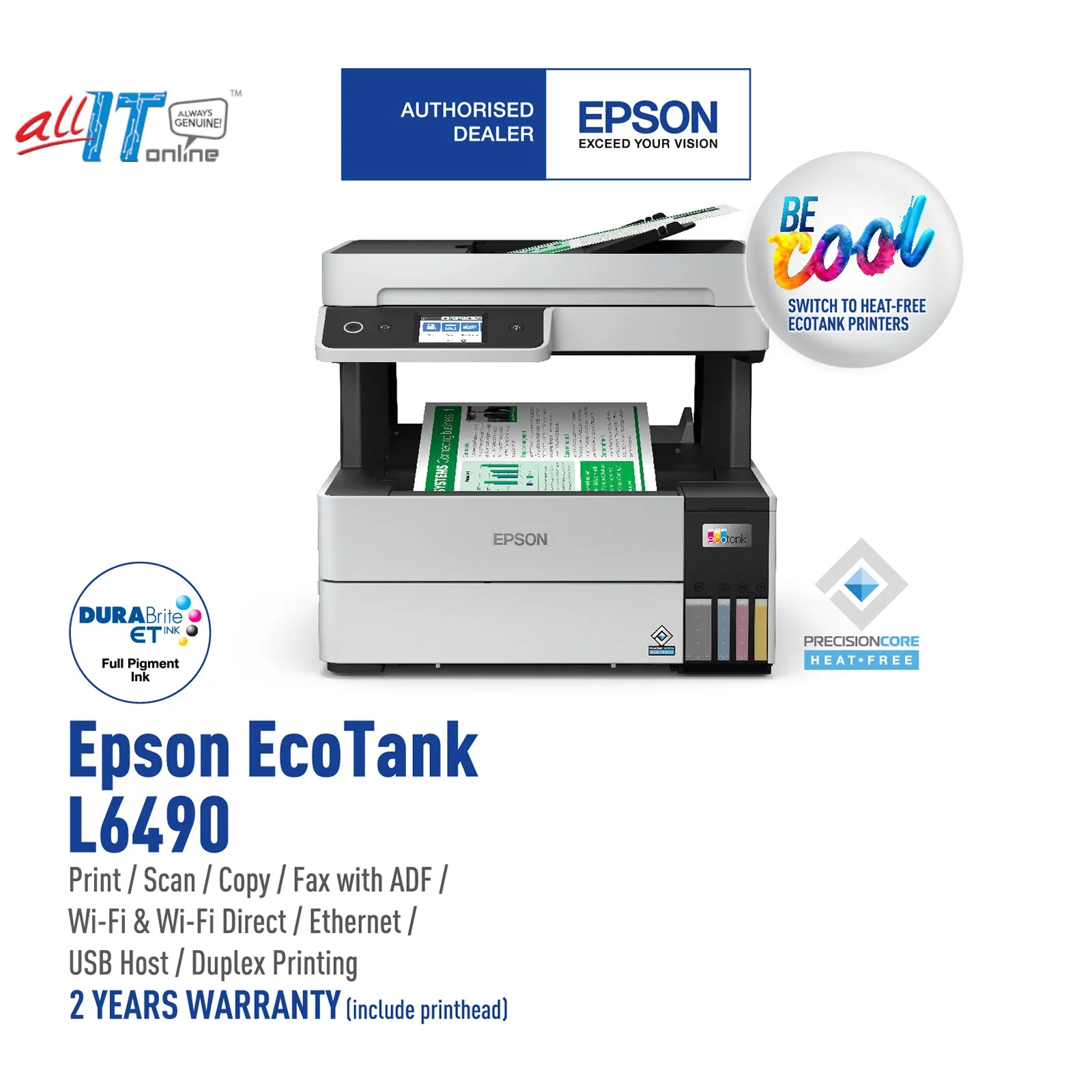 Epson EcoTank L6490 A4 Ink Tank Printer