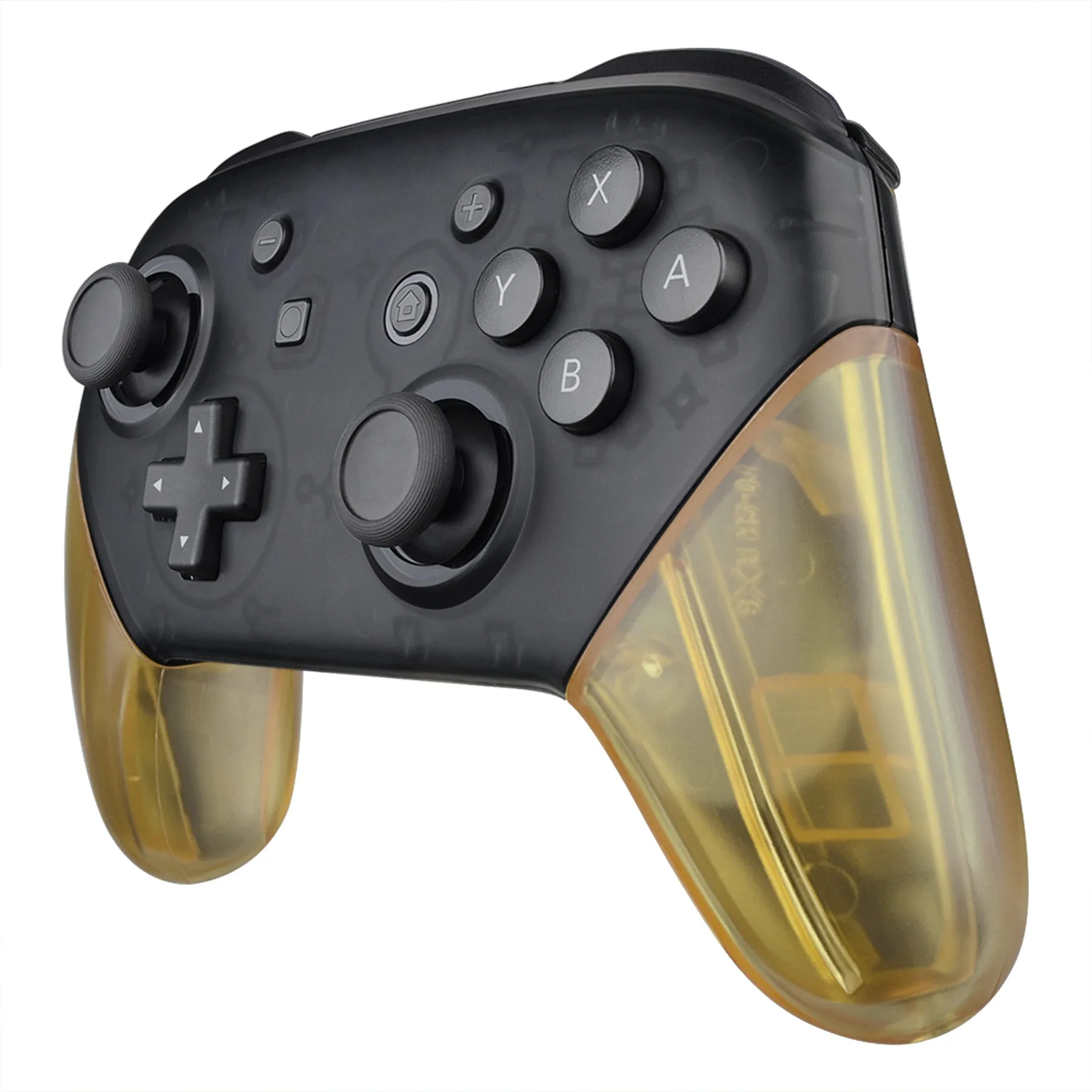 eXtremeRate Amber Yellow Replacement Handle Grips for Nintendo Switch Pro Controller, DIY Hand Grip Shell for Nintendo Switch Pro - Controller NOT Included - GRM509