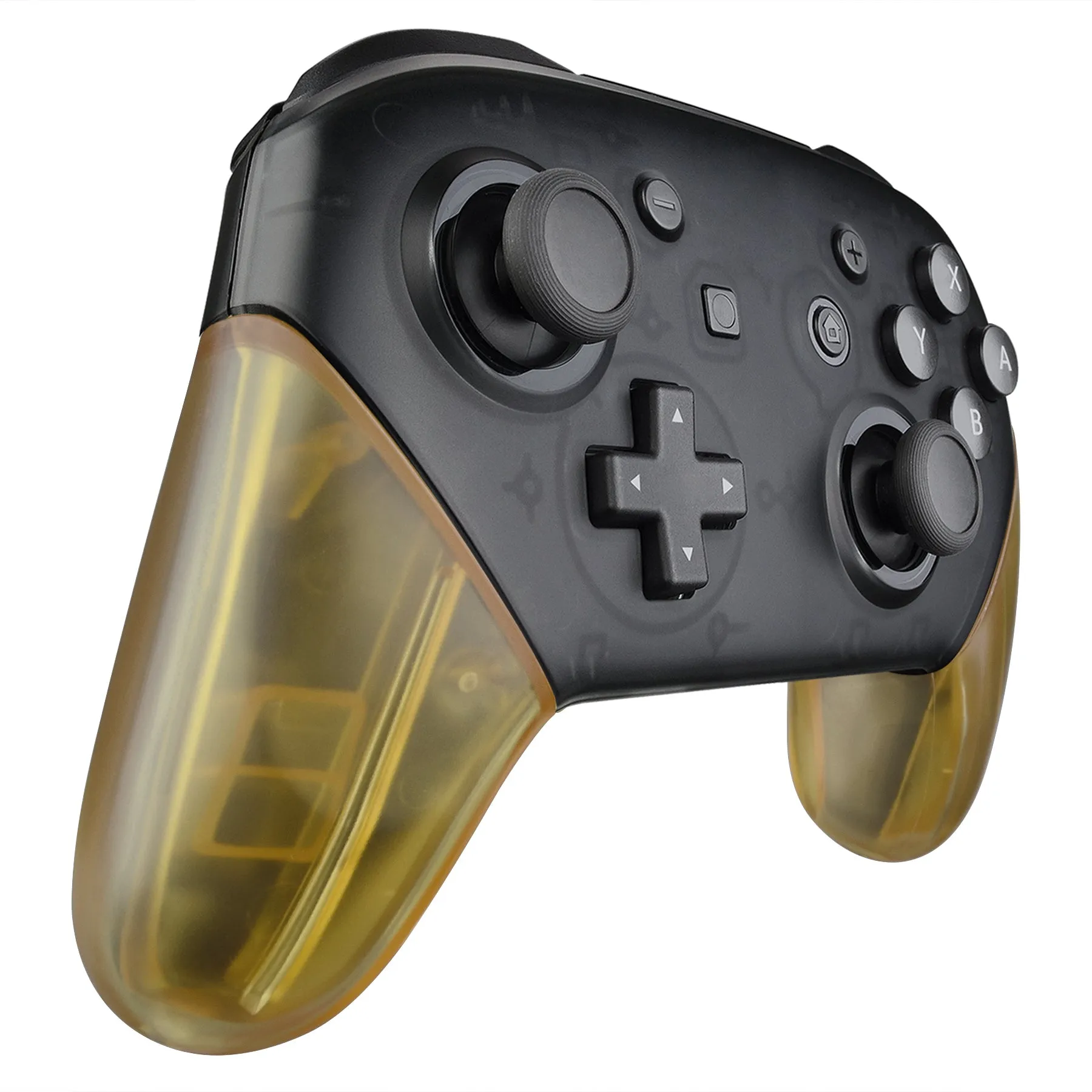 eXtremeRate Amber Yellow Replacement Handle Grips for Nintendo Switch Pro Controller, DIY Hand Grip Shell for Nintendo Switch Pro - Controller NOT Included - GRM509