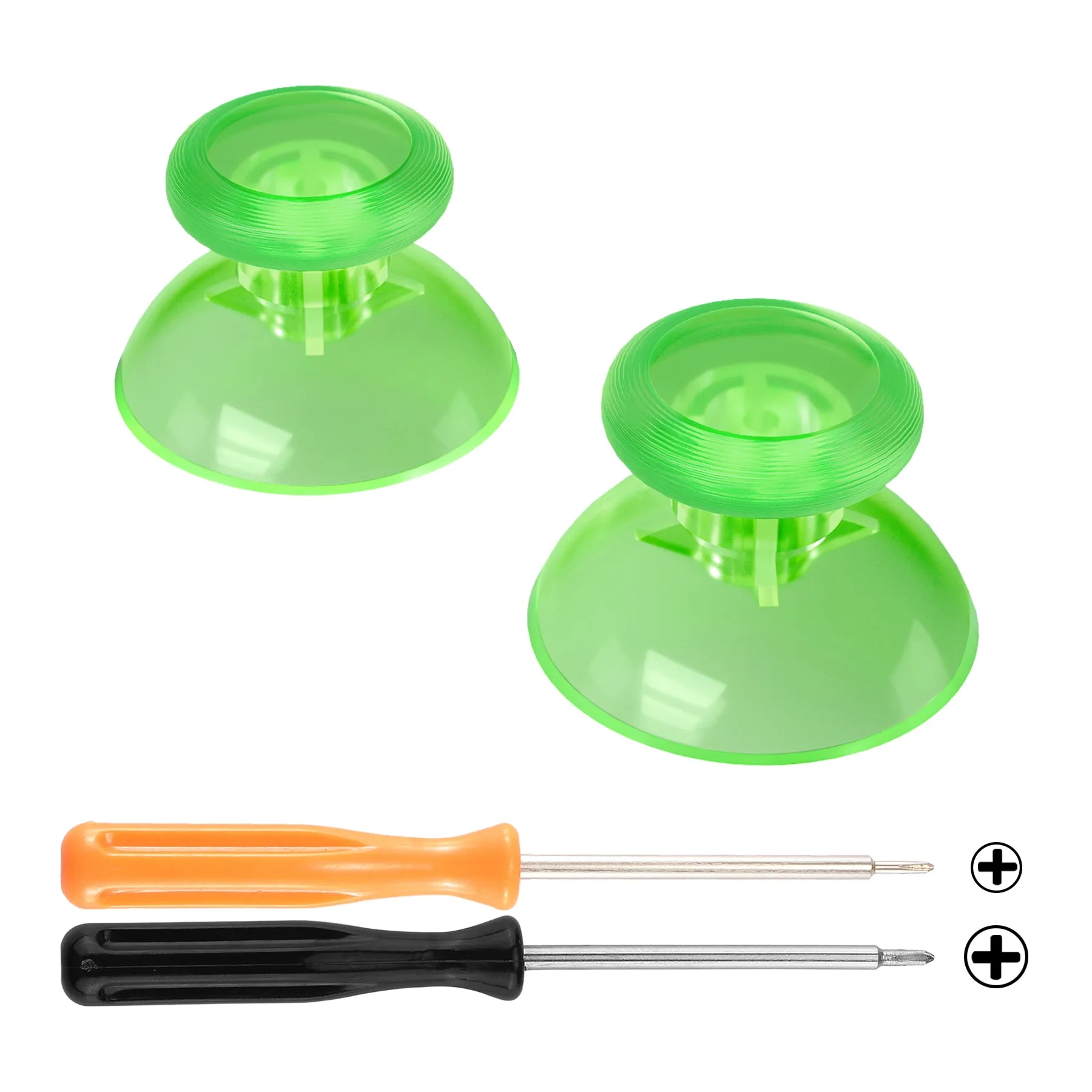 eXtremeRate Clear Light Green Replacement 3D Joystick Thumbsticks, Analog Thumb Sticks with Phillips Screwdriver for Nintendo Switch Pro Controller - KRM551