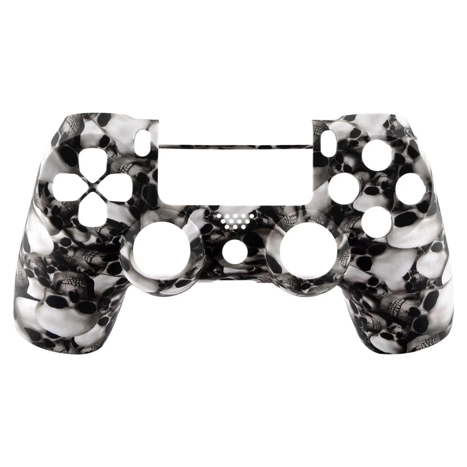 eXtremeRate Ghost Skull Soft Touch Grip Front Housing Shell Faceplate for PS4 Slim Pro Controller (CUH-ZCT2 JDM-040 JDM-050 JDM-055) - SP4FS07