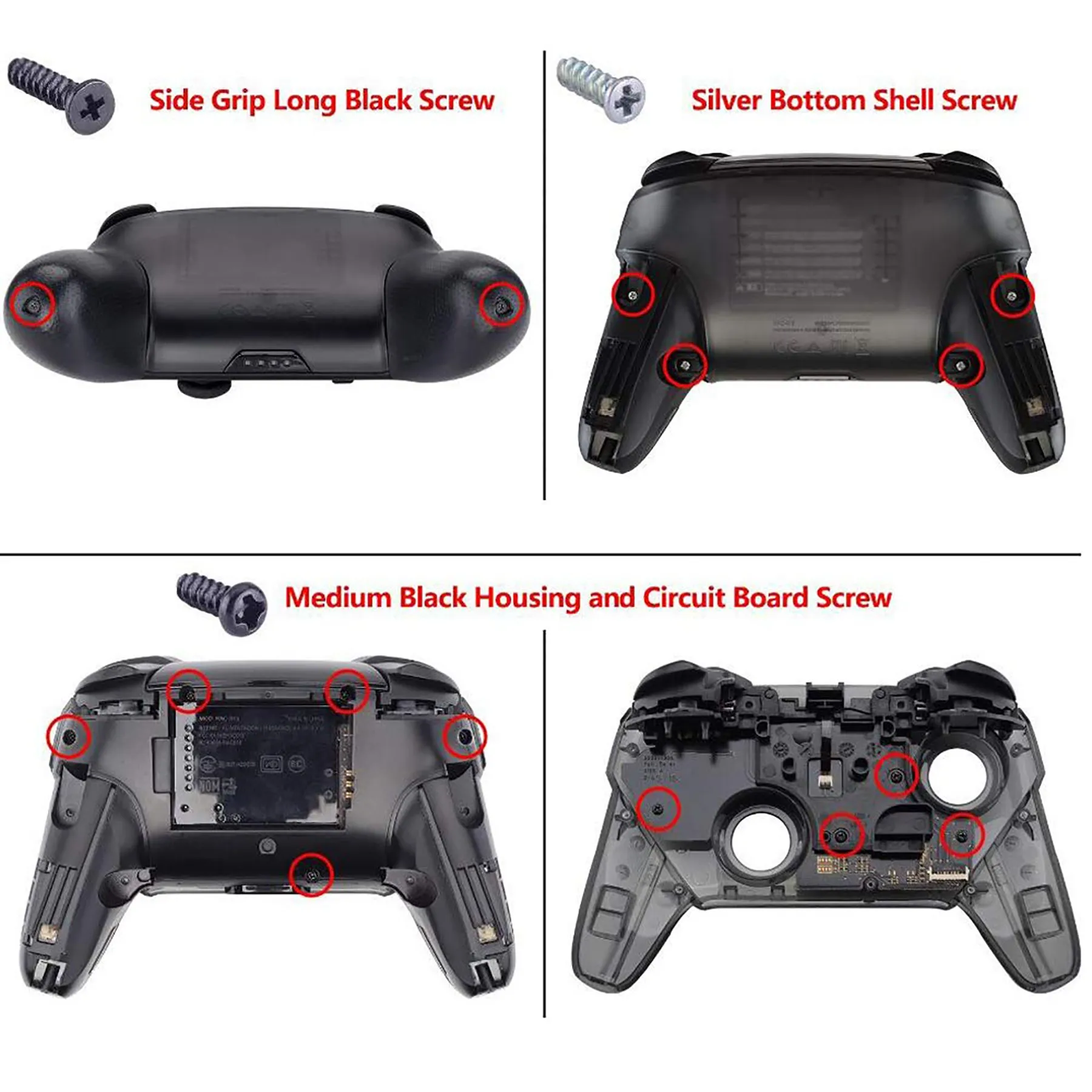 eXtremeRate New Hope Gray Faceplate Backplate Handles for NS Switch Pro Controller, DIY Replacement Grip Housing Shell Cover for NS Switch Pro - Controller NOT Included - FRP337