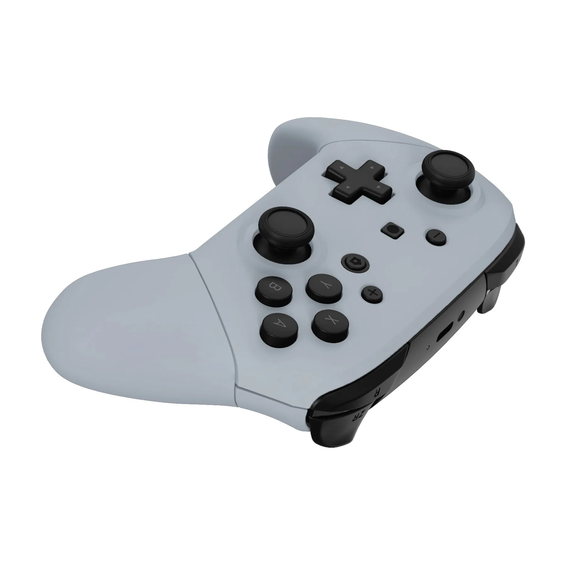 eXtremeRate New Hope Gray Faceplate Backplate Handles for NS Switch Pro Controller, DIY Replacement Grip Housing Shell Cover for NS Switch Pro - Controller NOT Included - FRP337