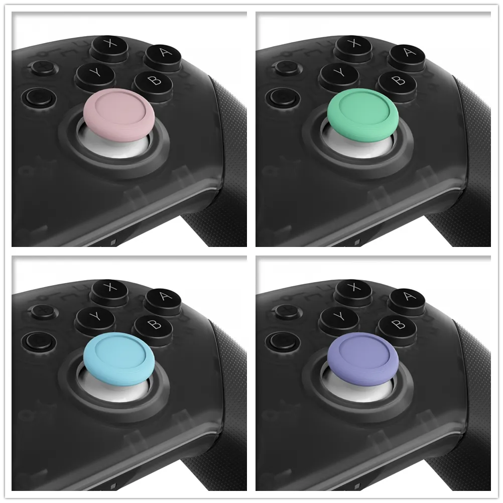 eXtremeRate Replacement 3D Joystick Thumbsticks, Analog Thumb Sticks with PH00 Screwdriver for Nintendo Switch Pro Controller - Cherry Blossoms & Mint Green & Heaven Blue & Light Violet - ZKRM502