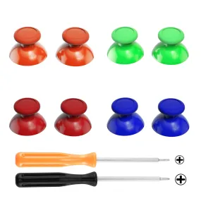 eXtremeRate Replacement 3D Joystick Thumbsticks, Analog Thumb Sticks with PH00 Screwdriver for Nintendo Switch Pro Controller -Red & Orange & Green & Blue - ZKRM503