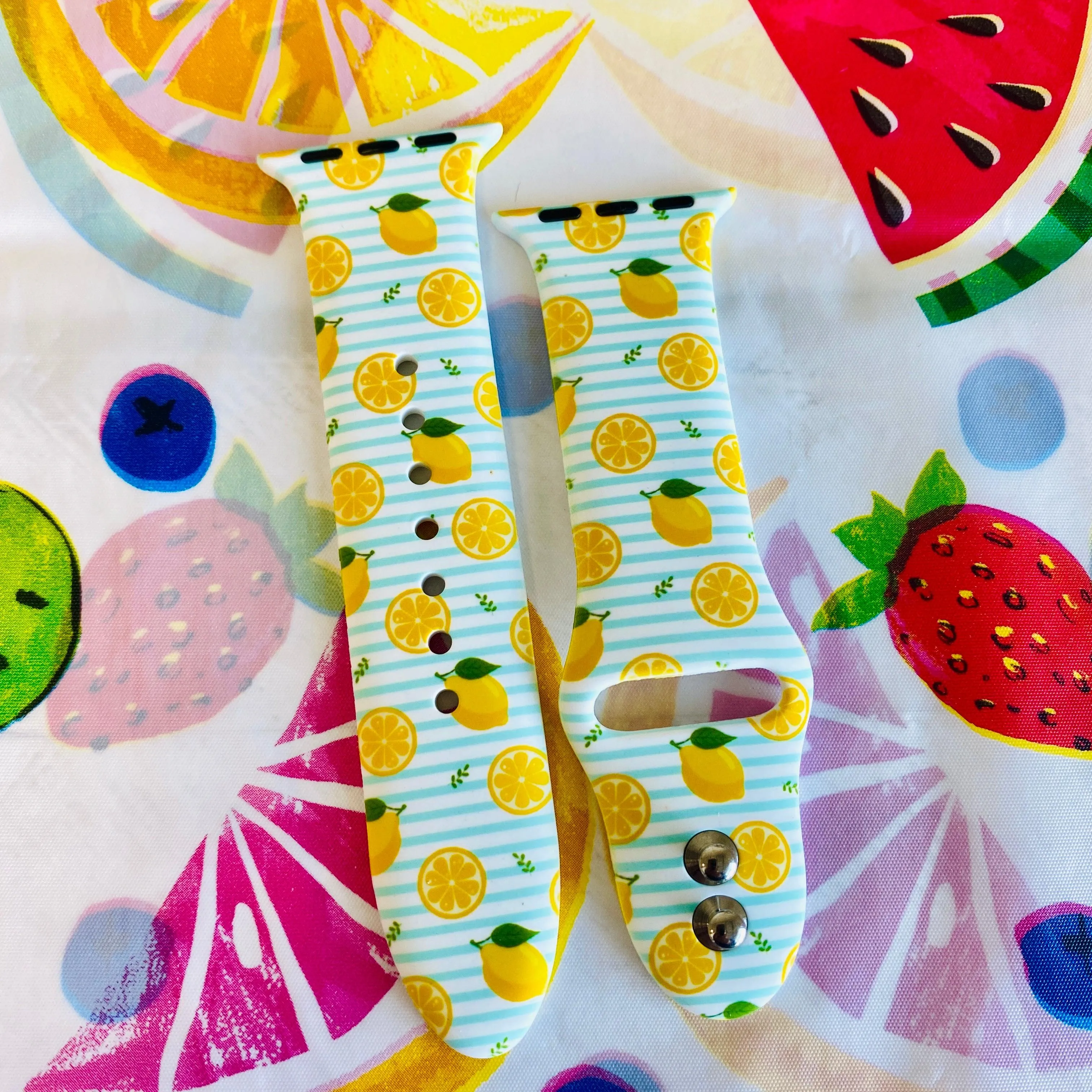 Fancy Fruit Print Silicone Band For Apple Watch Multiple Colors Available