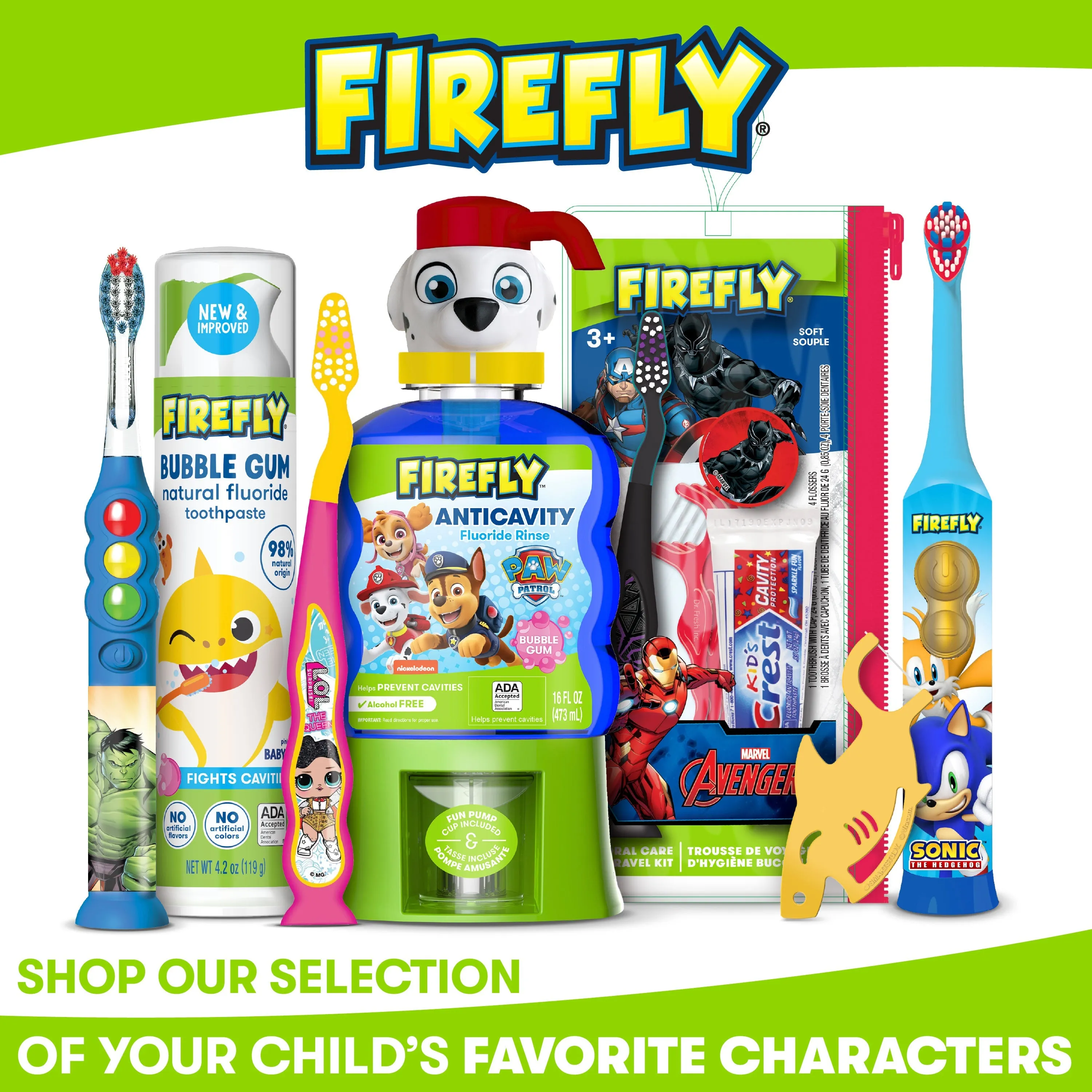 Firefly Clean N' Protect, Rainbow High Battery Powered Toothbrush with Antibacterial Character Cover