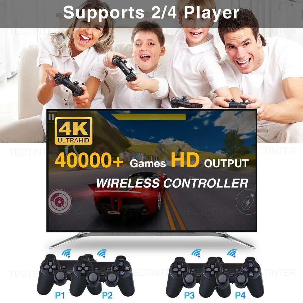 G11 Pro Game Box 4K HD TV Game Stick Video Game Console 128G Built in 40000  Retro Games 2.4G Wireless Gamepad For PS1/GBA/FC