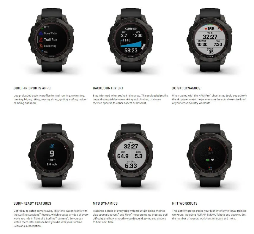 Garmin Fēnix 7 Sapphire Solar multisport GPS Watch