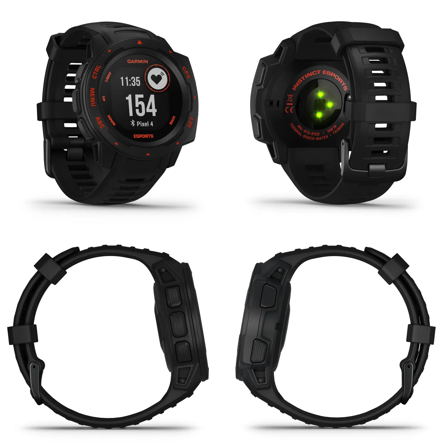 Garmin Instinct Esports Edition, Black Lava GPS Smartwatch for Esports Athletes (010-02064-73)