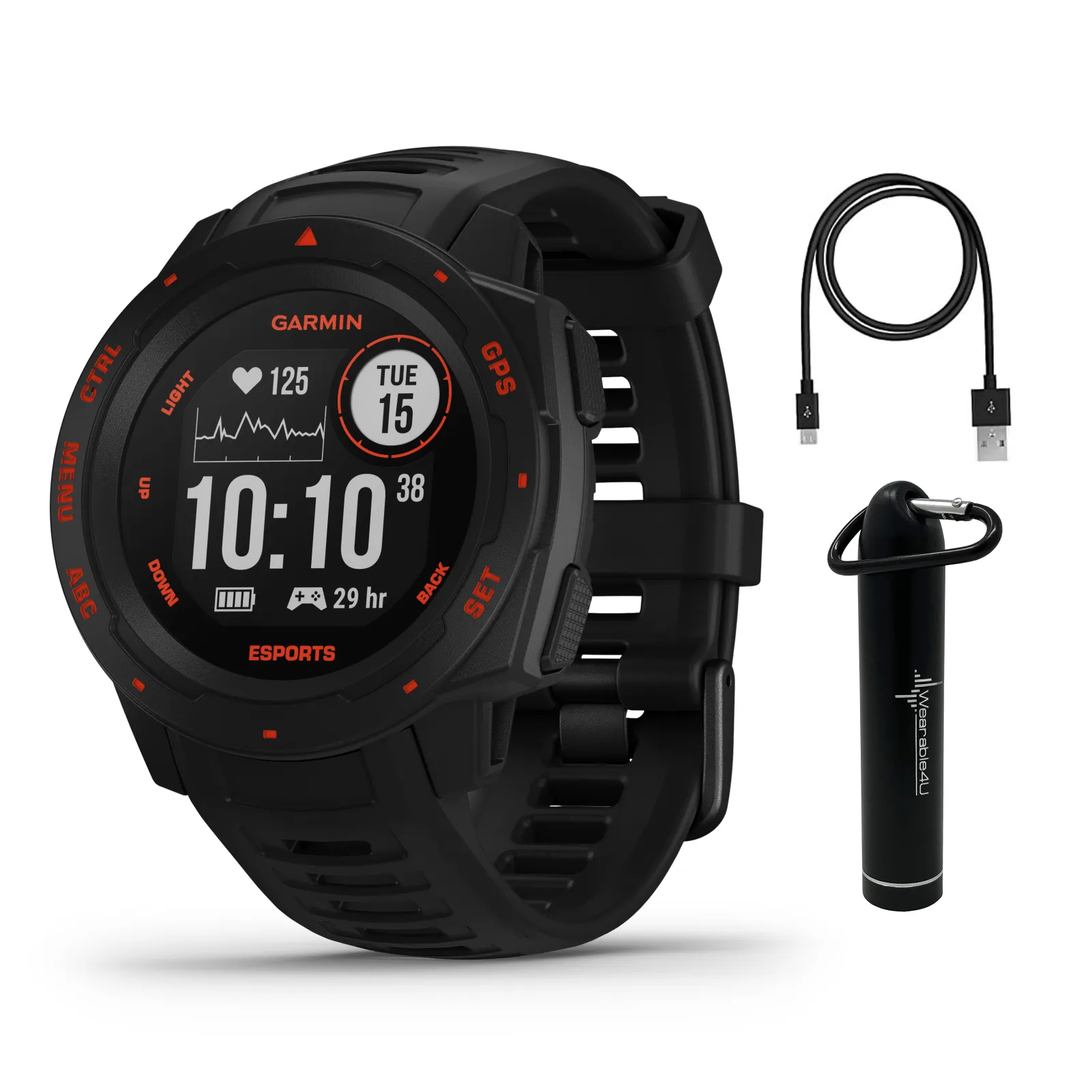 Garmin Instinct Esports Edition, Black Lava GPS Smartwatch for Esports Athletes (010-02064-73)