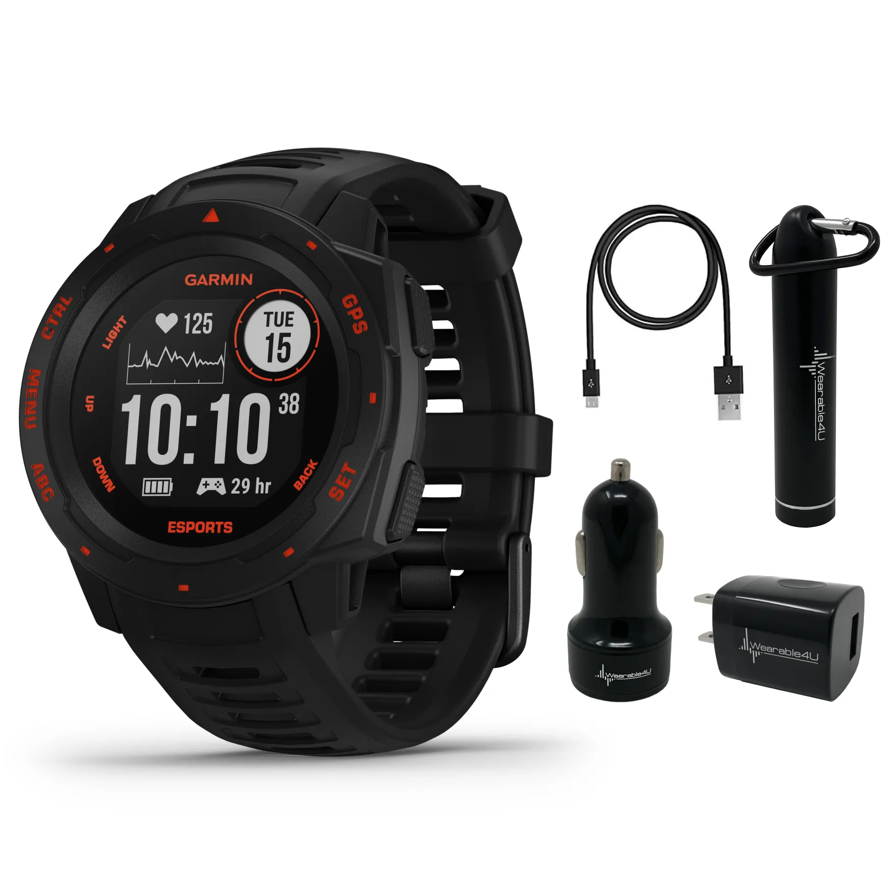 Garmin Instinct Esports Edition, Black Lava GPS Smartwatch for Esports Athletes (010-02064-73)