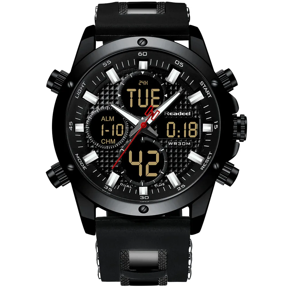 Gold Men Watch | Quatz Digital Led Sport Watch