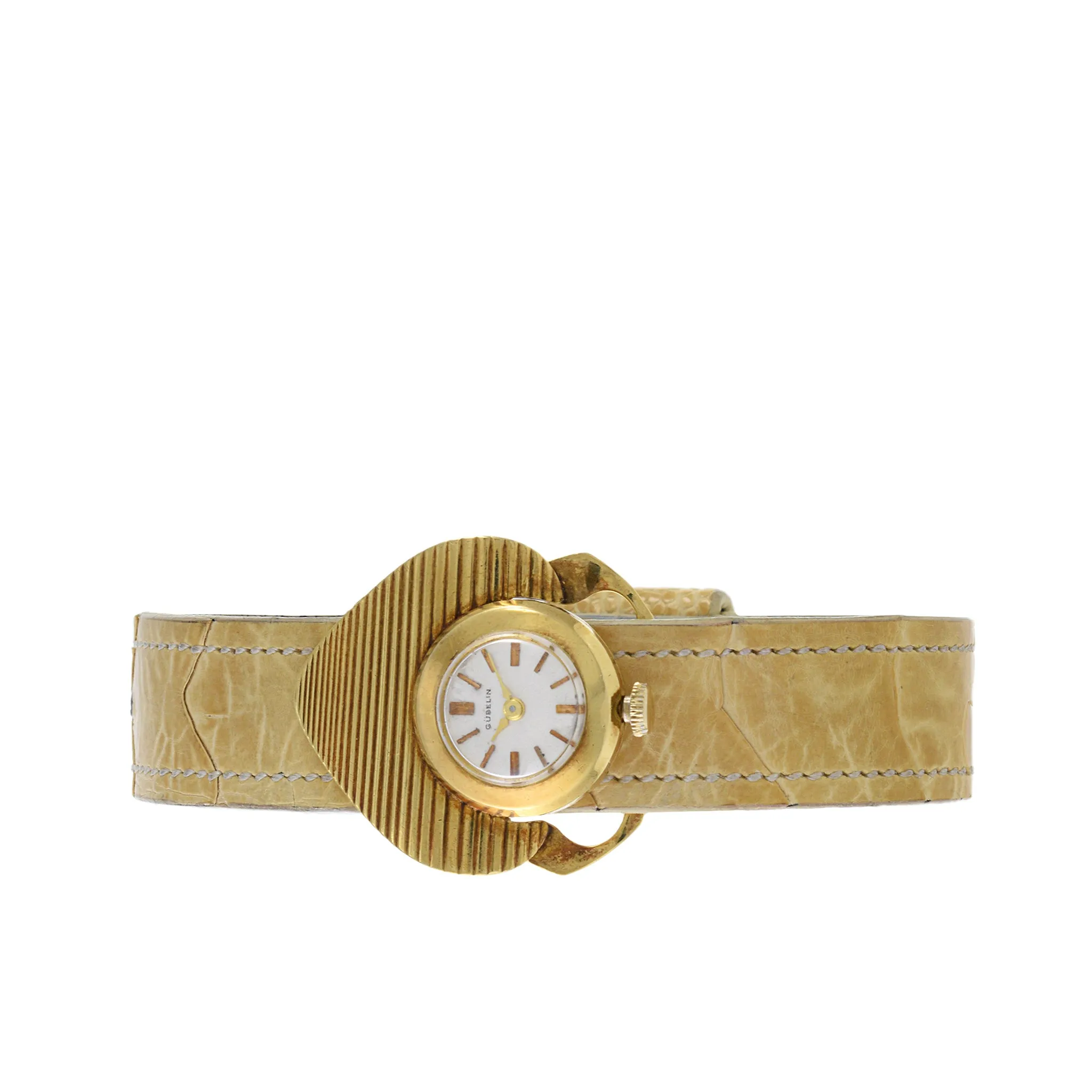 Gubelin 18K Gold Heart Shaped Cocktail Watch Manual Wind