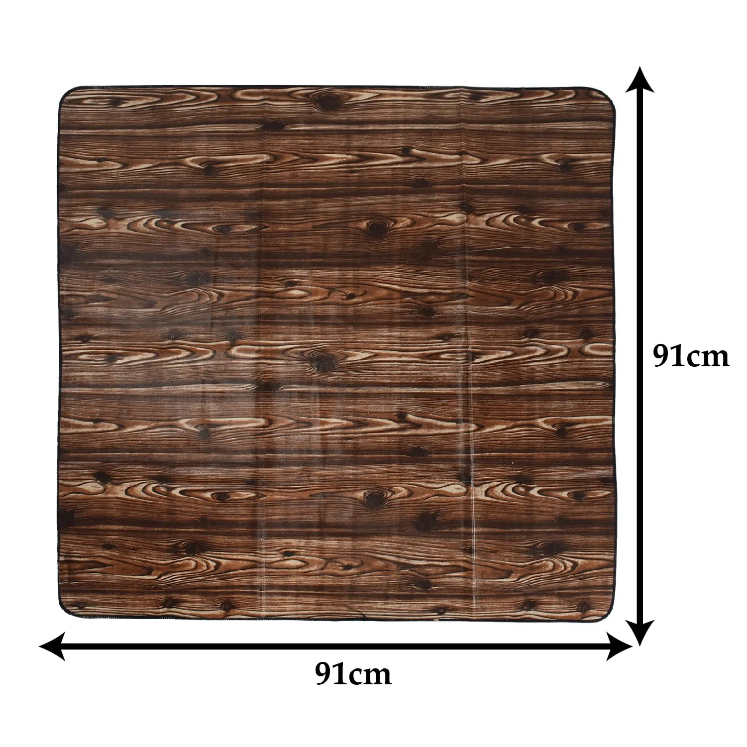 Heart Home PVC Wooden Print Both Sided Bed Server Food Mat, Bedsheet Protector for Home 36"x36" (Dark Brown) 54HH4342.