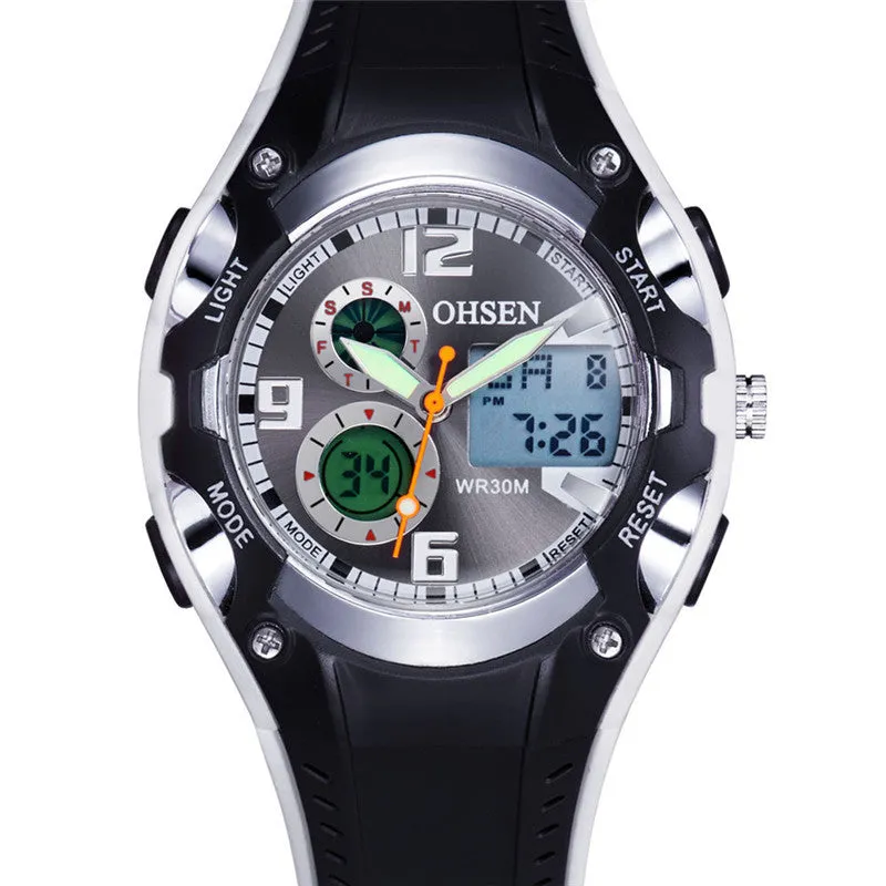 Hot OHSEN AD1309 Men Sports Watches Analog Digital Quartz 3ATM Waterproof Dive Fashion Military Watch Relogio Male Clock Gifts