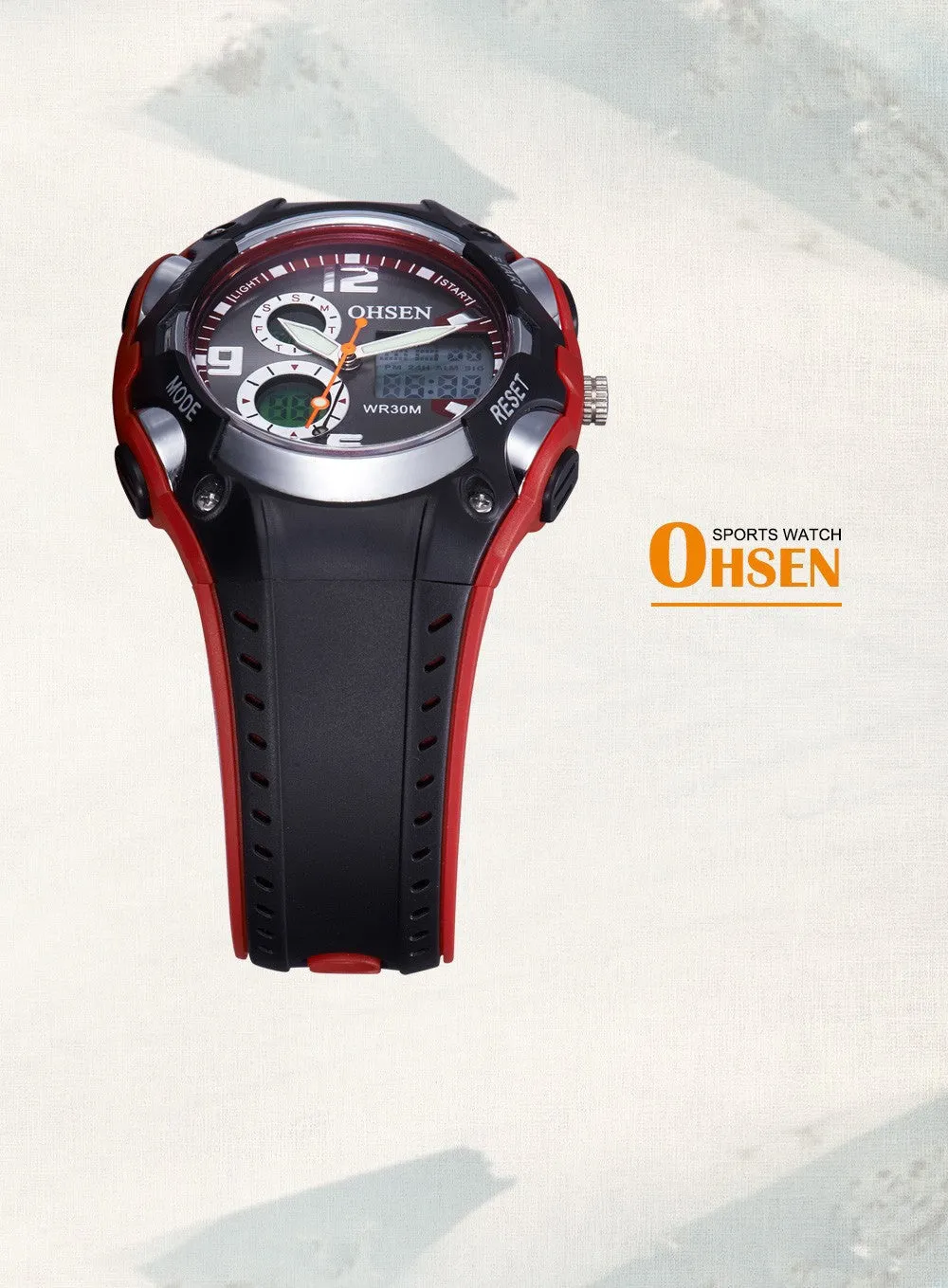 Hot OHSEN AD1309 Men Sports Watches Analog Digital Quartz 3ATM Waterproof Dive Fashion Military Watch Relogio Male Clock Gifts