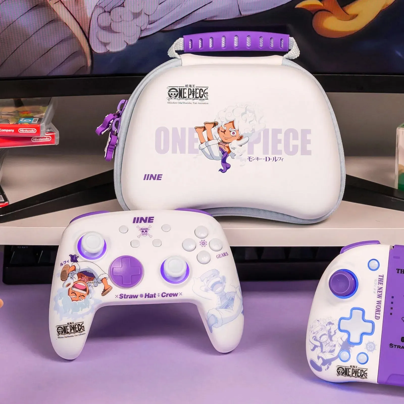 IINE Cartoon Design Wireless Pro Controller: For Switch with Amiibo, 6-Axis Motion, Turbo, Macro, and more