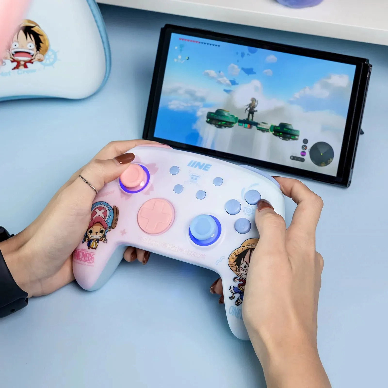 IINE Cartoon Design Wireless Pro Controller: For Switch with Amiibo, 6-Axis Motion, Turbo, Macro, and more