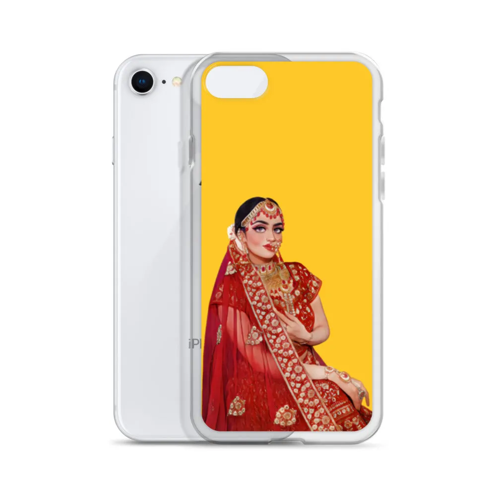 Indian Bride illustration iPhone Case